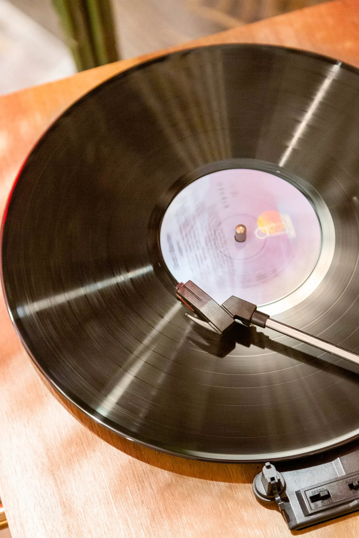 Record player by the jacuzzi