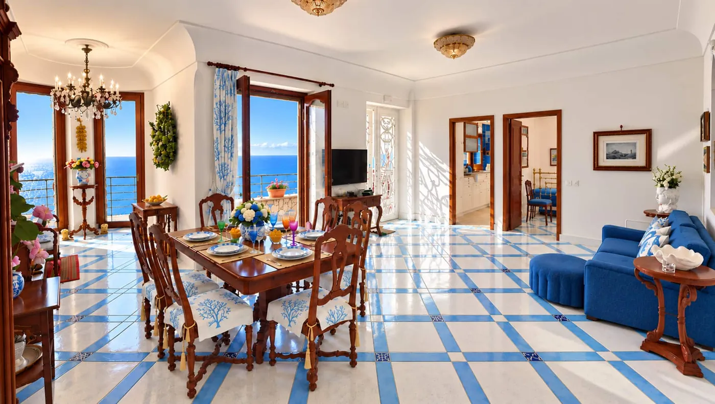 Living room with sea view