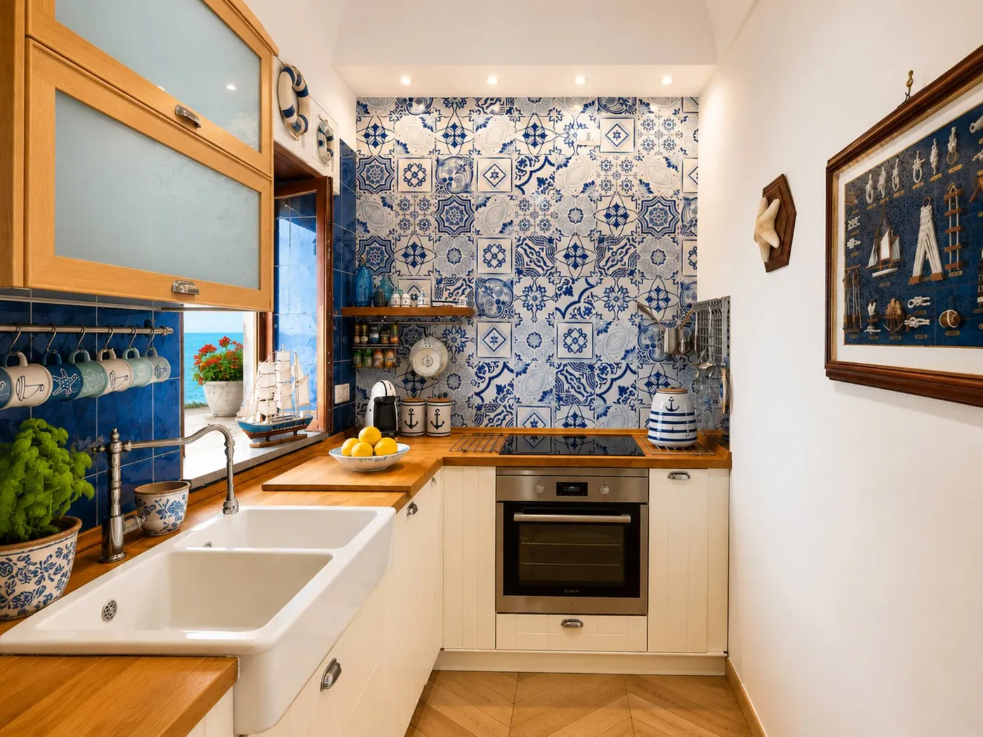 Kitchen with majolica tiles